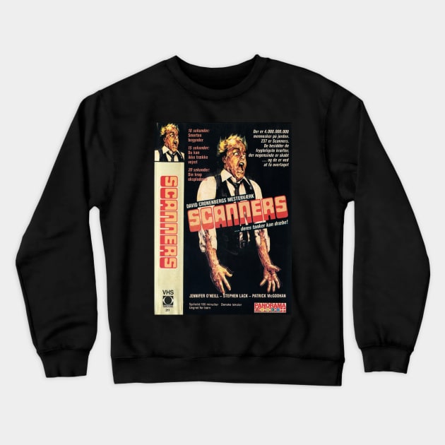 Scanners Danish VHS Crewneck Sweatshirt by Nerdy Gift